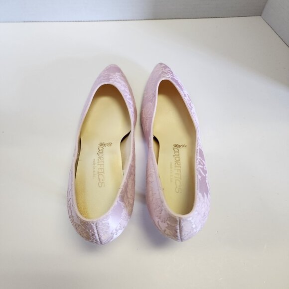 Vintage Coloriffics 8.5D Pink Lace Pump Heels Matching Clutch Purse Wedding - Picture 3 of 14